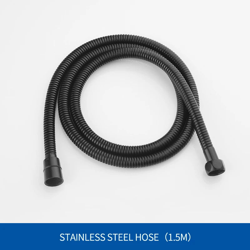 Free Shipping 3 Function Matte Black Hand Held Shower Head Wall Mounted Shower Set With Hose and Shower Holder