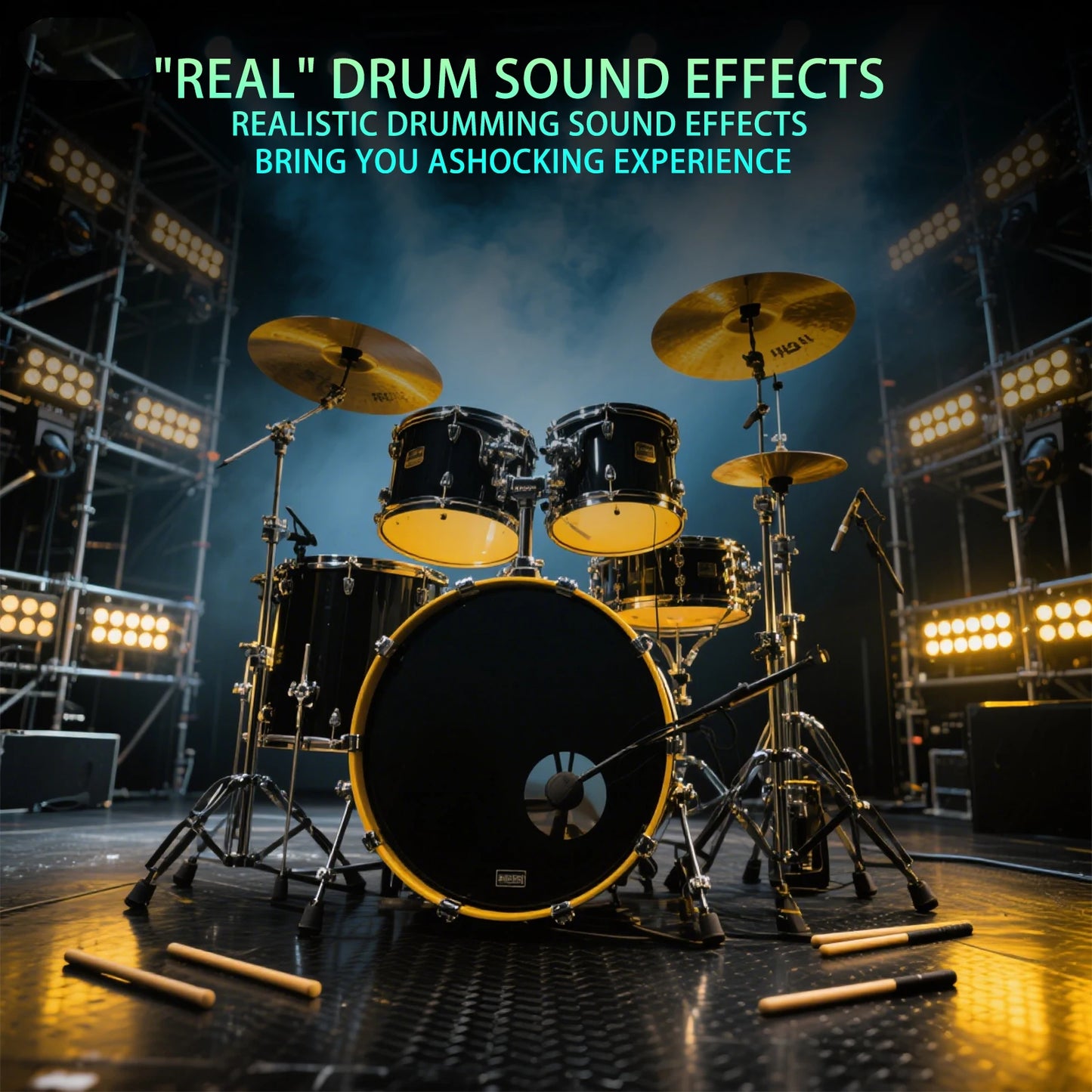 Electronic Drum Set, 9-Piece Rolled Up Electric Drum Pad Set, with Headphone Jack, 10 Hours of Playback Time, Built-In Speaker,