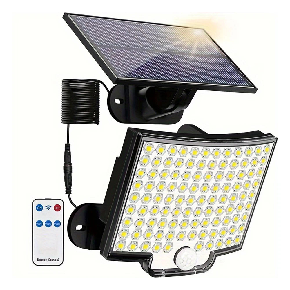 Solar Outdoor Lights Motion Sensor Remote Wall Flood Lamp Security Waterproof Patio Garden Garage Fence Pathway Lighting