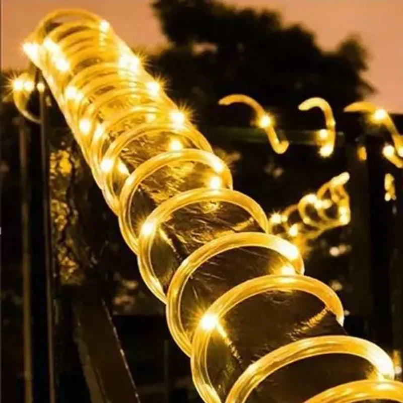 Holiday Outdoor Solar Tube Rope Led Light Garden Decoration