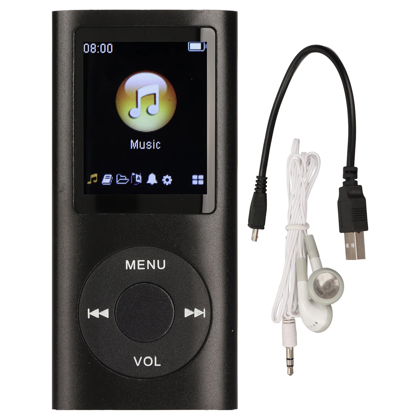 Aluminum Alloy MP3 Player Stylish Multifunctional Lossless Sound Slim 1.8 Inch LCD Screen Portable MP3 Music Player