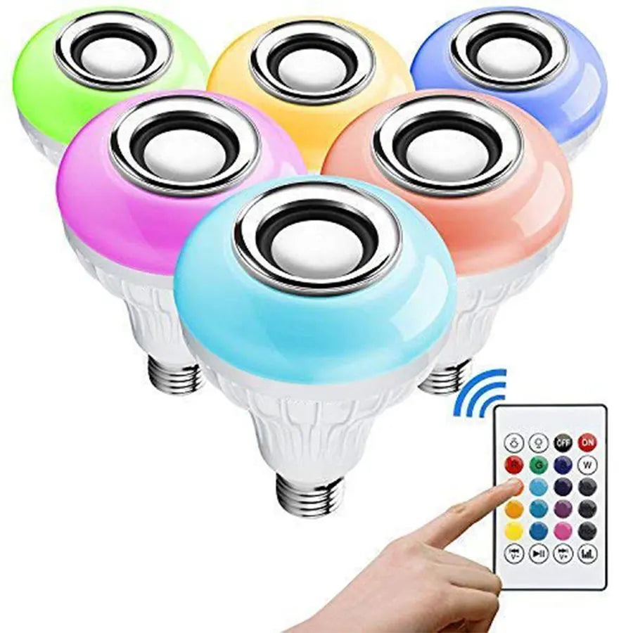 AC 85-265V 12W E27 LED Light Bulb with Bluetooth Speaker Music Remote Control Color Changing RGB Lamp