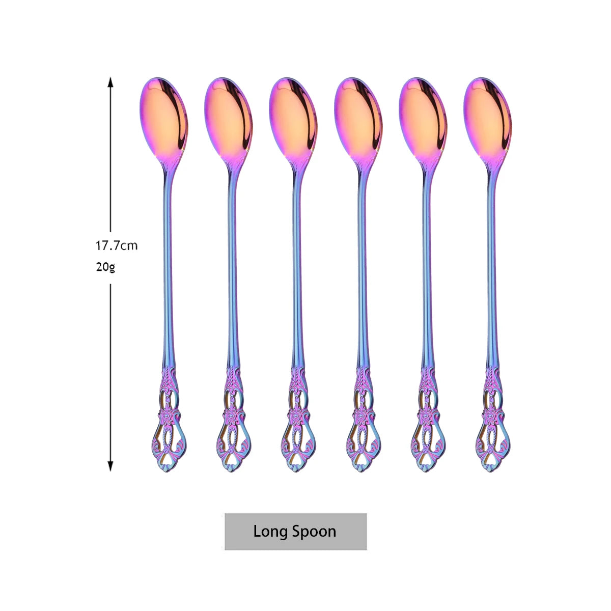 6/30Pcs Royal Colorful Dinnerware Set Knife Dessert Fork Spoon Cutlery Set Stainless Steel
