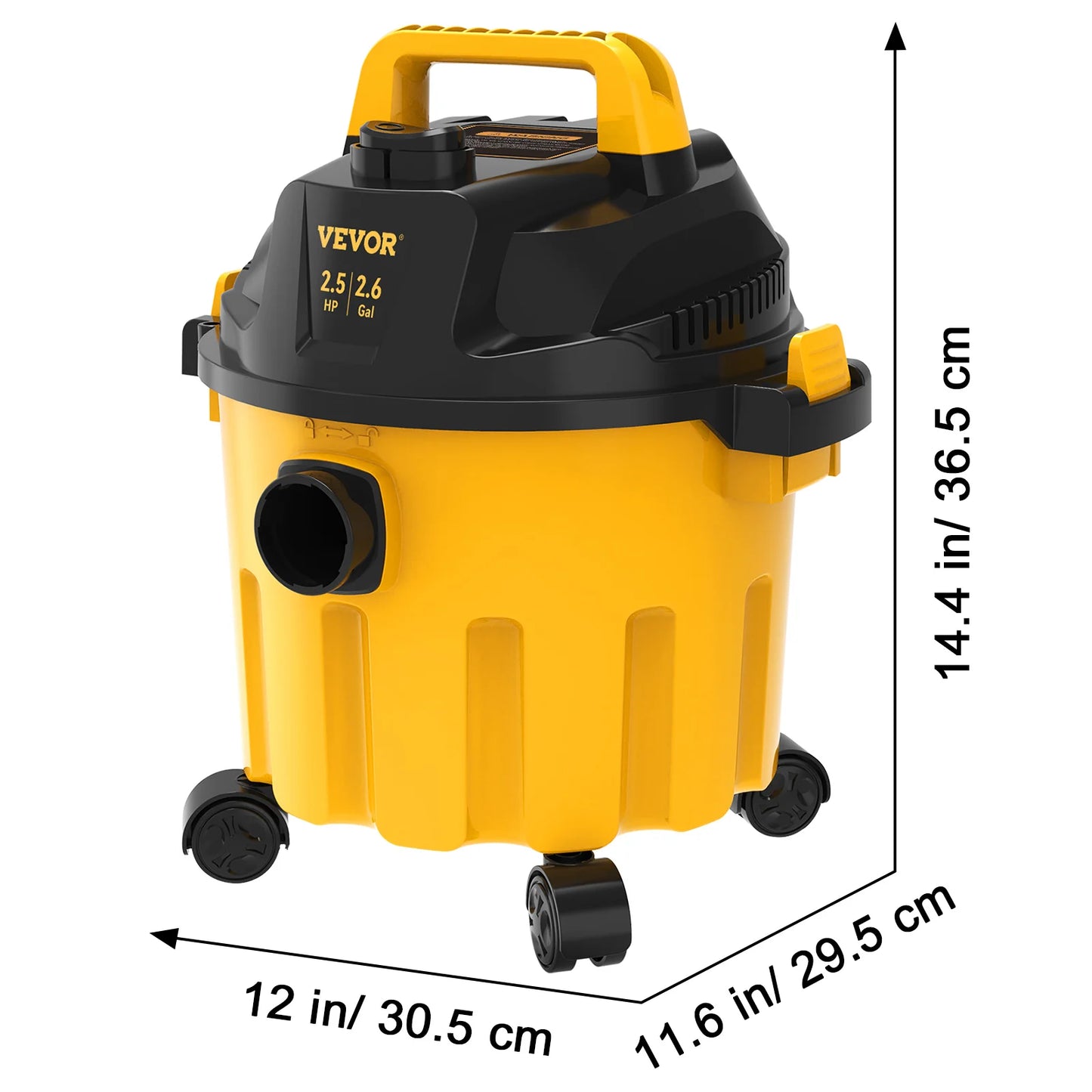 SucceBuy Wet Dry Vac 2.6 Gallon 2.5 Peak HP 3 in 1 Portable Shop Vacuum with Blowing Function Attachment