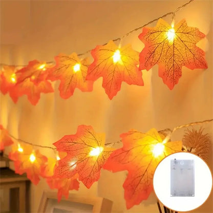 Holiday Maple Leaf Fairy Lights, LED Autumn Fall String Lights