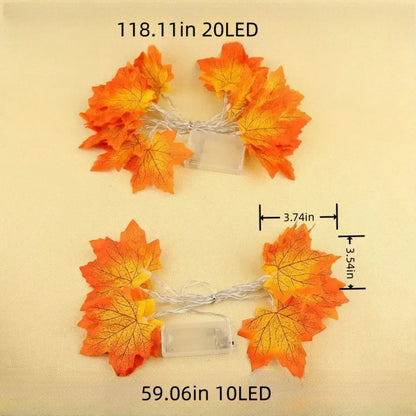 Holiday Maple Leaf Fairy Lights, LED Autumn Fall String Lights