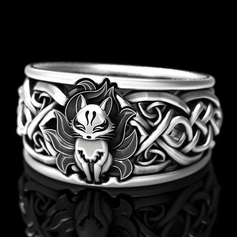 Huitan Viking Nordic Mythology Giant Wolf Men Ring Defense Totem Wolf Fashion