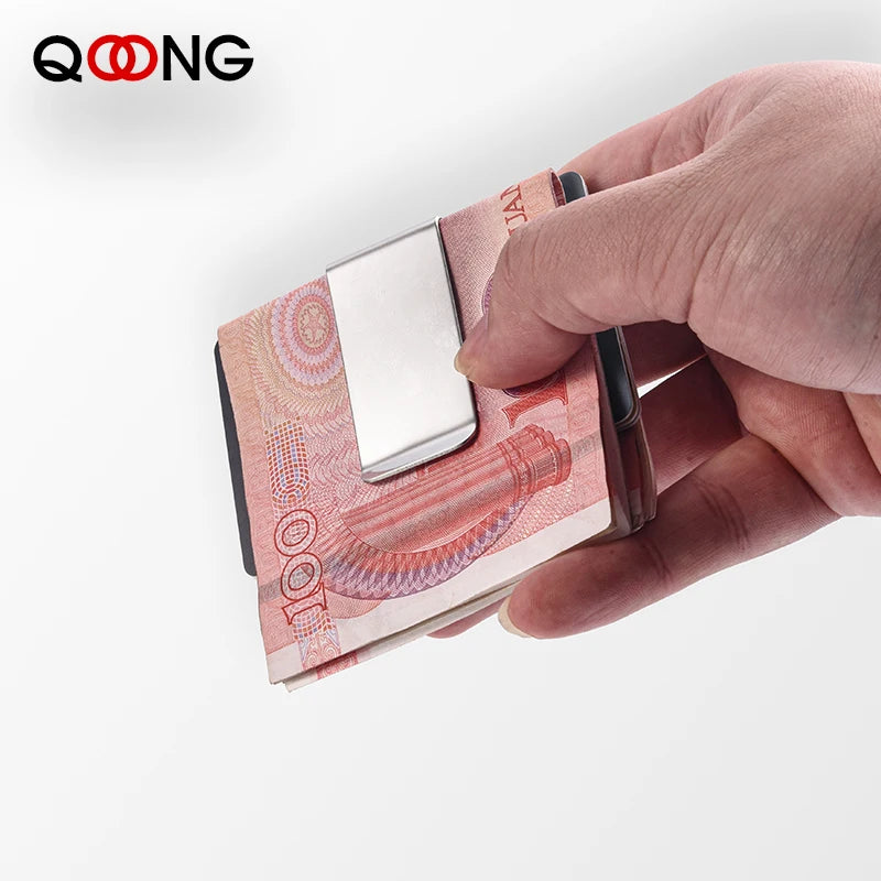 Custom Lettering Stainless Steel Unisex Money Clip Double Sized Slim Portable Credit Card Money Holder