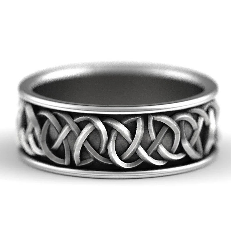 Huitan Viking Nordic Mythology Giant Wolf Men Ring Defense Totem Wolf Fashion