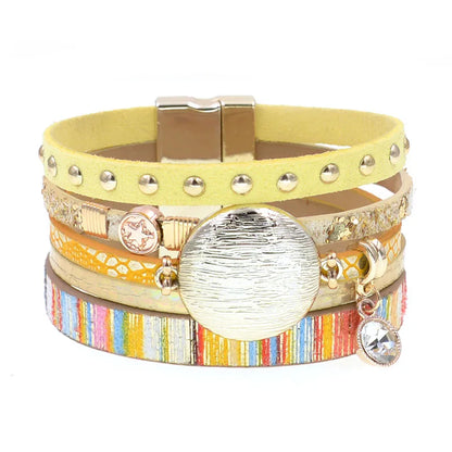 WELLMORE NEW model leather bracelets for women Zinc alloy metal