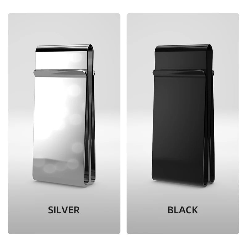Custom Lettering Stainless Steel Unisex Money Clip Double Sized Slim Portable Credit Card Money Holder