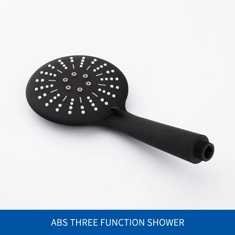 Free Shipping 3 Function Matte Black Hand Held Shower Head Wall Mounted Shower Set With Hose and Shower Holder