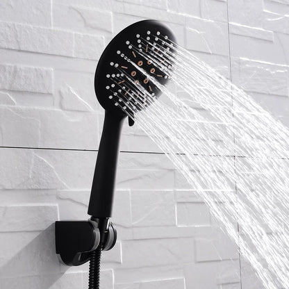 Free Shipping 3 Function Matte Black Hand Held Shower Head Wall Mounted Shower Set With Hose and Shower Holder