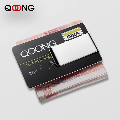 Custom Lettering Stainless Steel Unisex Money Clip Double Sized Slim Portable Credit Card Money Holder