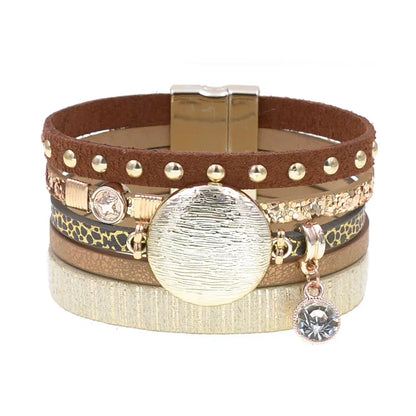 WELLMORE NEW model leather bracelets for women Zinc alloy metal