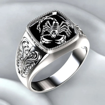 Huitan Viking Nordic Mythology Giant Wolf Men Ring Defense Totem Wolf Fashion