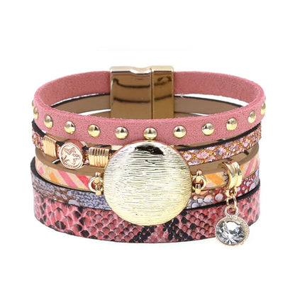WELLMORE NEW model leather bracelets for women Zinc alloy metal