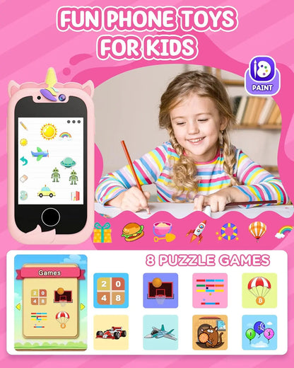 Kids Smart Phone Girls Toy: Christmas Birthday Gifts for Girls Age 3-10 - Working Real Play Cell Phone