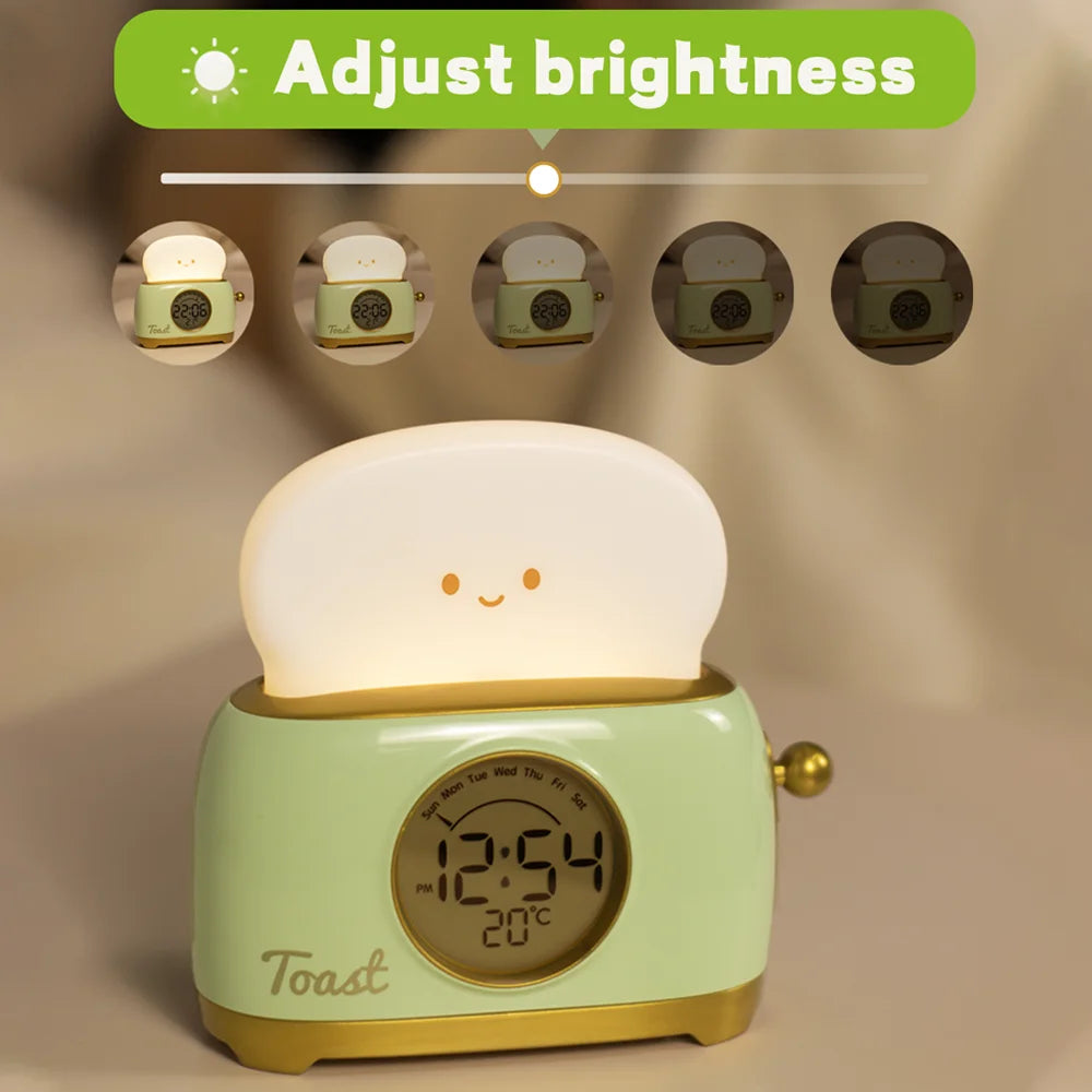 Kid Alarm Clock LED Night Light Digital Clock Children's Sleep Trainier ,Temperature Display