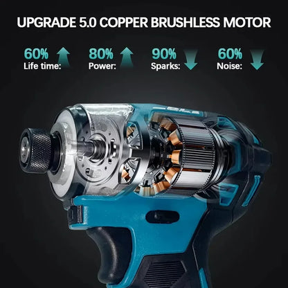 Makita DTD173 18V Cordless Brushless Impact Driver 180Nm Electric Drill Screwdriver with LED Light Multi-function Household Tool