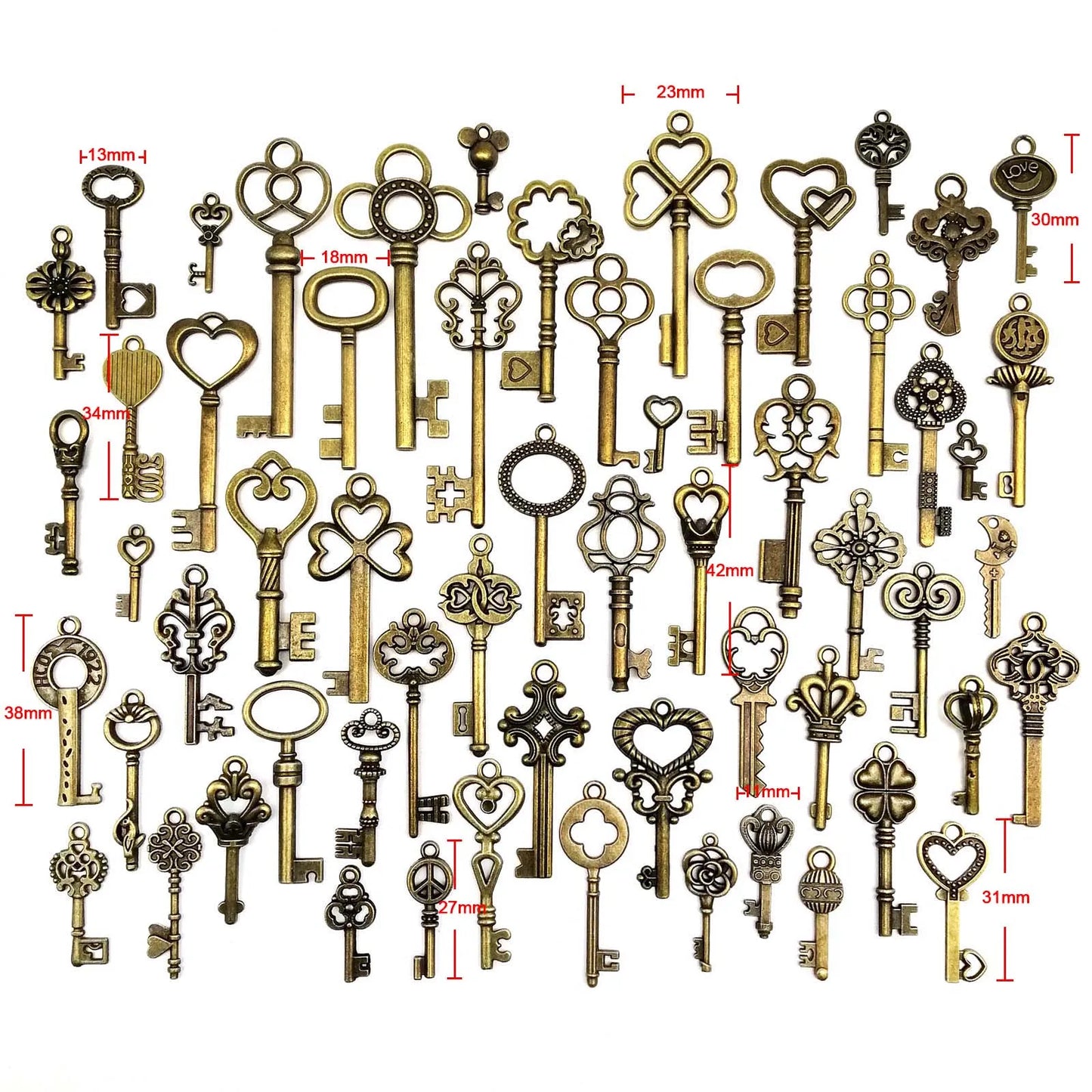 59pcs Mix Metal Retro Antique Brass Vintage Bronze teampunk Charms Pendant Jewelry Making