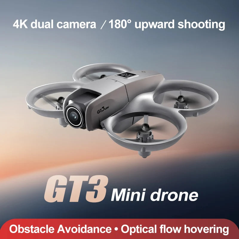 GT3 Mini Drone 8K Profesional HD Camera Obstacle Avoidance FPV Quadcopter With 180° Adjustable Camera RC Dron For Children Toys