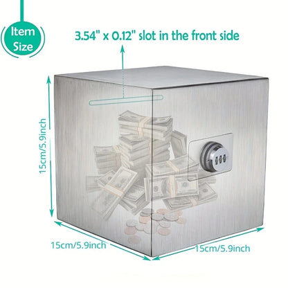 Adult Piggy Bank Reusable Password Piggy Bank Stainless Steel Piggy Bank Helps Save Money