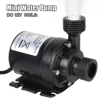 Ultra-quiet 800L/H 5M DC 12V 24V Home Portable Brushless Motor Submersible Water Pump for Cooling System Fountains