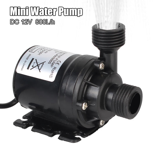 Ultra-quiet 800L/H 5M DC 12V 24V Home Portable Brushless Motor Submersible Water Pump for Cooling System Fountains