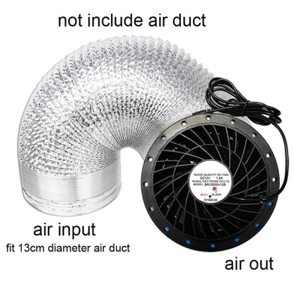 12V Quiet Inline Pipe Ventilation Exhaust Fan For Heating Cooling In Home Garden