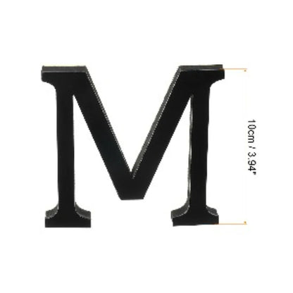 10cm 26 Letters 3D Mirror Acrylic Wall Art Sticker Black Self-Adhesive