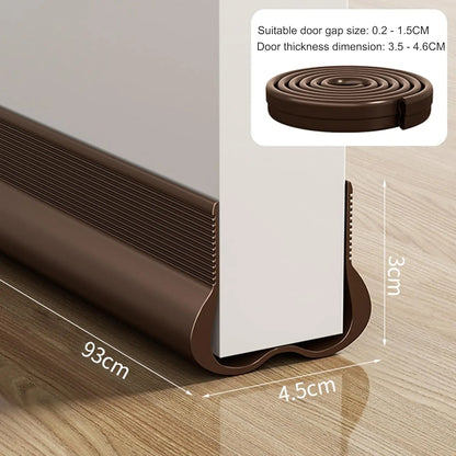 1 Pcs Door Draft Stopper, 93cm Long PVC with Double Chambers, Soundproof & Weather Seal for Gaps 0.2-1.5cm, 4 Colors