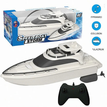 4 Channel Remote Control Boat Electric Racing Yacht Summer Water Play Plastic Toy For Kids Outdoor Pool Lake Entertainment Gifts
