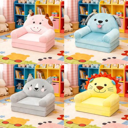 Foldable Kids Sofa Baby Seat Chair Foam Filled for Reading Relaxing Nursery Bedroom