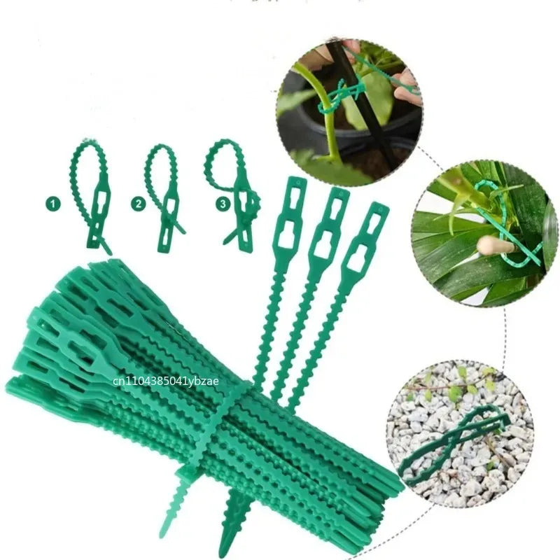 50-1000pcs Adjustable Plastic Plant Cable Ties Reusable Cable Ties for Garden Tree Climbing Support Plant Vine Tomato Stem Clip