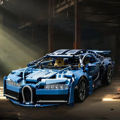Blue Racing Building Block Toys, Abs Materials, Manual Toy Building Blocks Assembly,