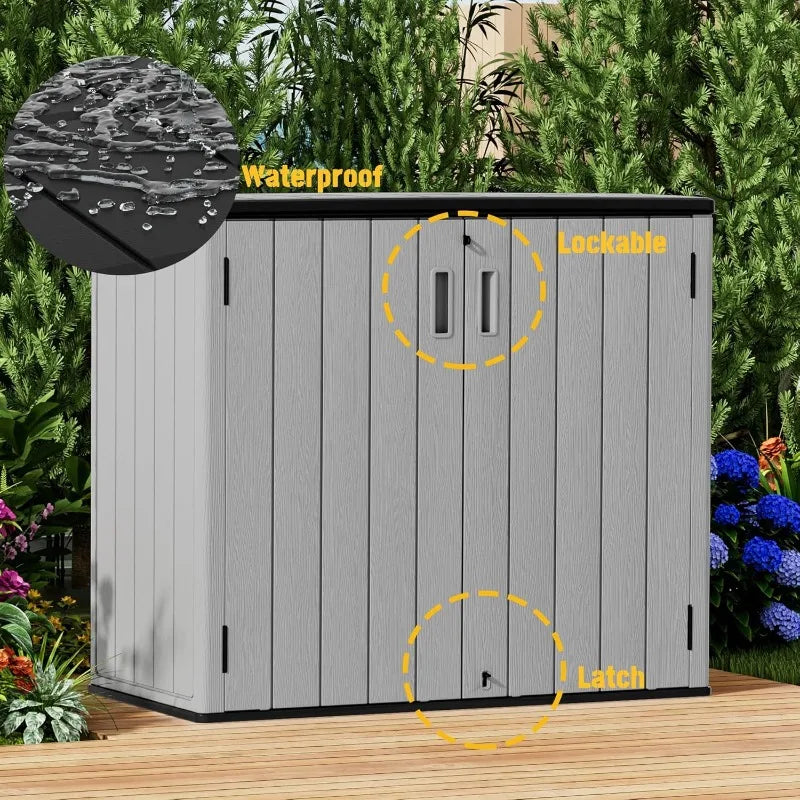 Mrosaa Large Outdoor Storage Box,Resin Sheds&Outdoor Storage Waterproof/Lockable,Outdoor Storage Cabinets