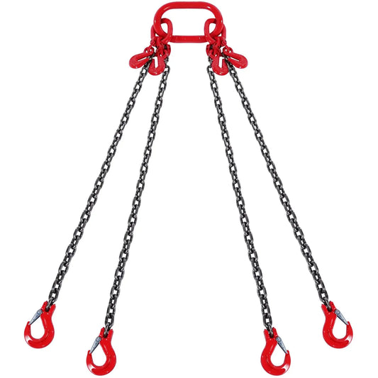 3/8 Inch Lifting Chain Sling, 8 Ton Capacity with Hooks for Engine Hoist