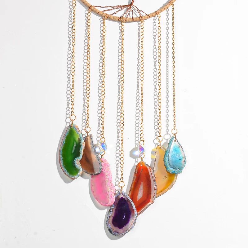 Tree of Life 7 Chakra Stone Dream Catcher Healing Crystal Gift,