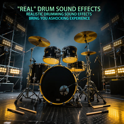 Electronic Drum Set, 9-Piece Rolled Up Electric Drum Pad Set, with Headphone Jack, 10 Hours of Playback Time, Built-In Speaker,