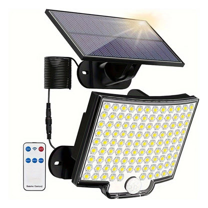 Solar Outdoor Lights Motion Sensor Remote Wall Flood Lamp Security Waterproof Patio Garden Garage Fence Pathway Lighting