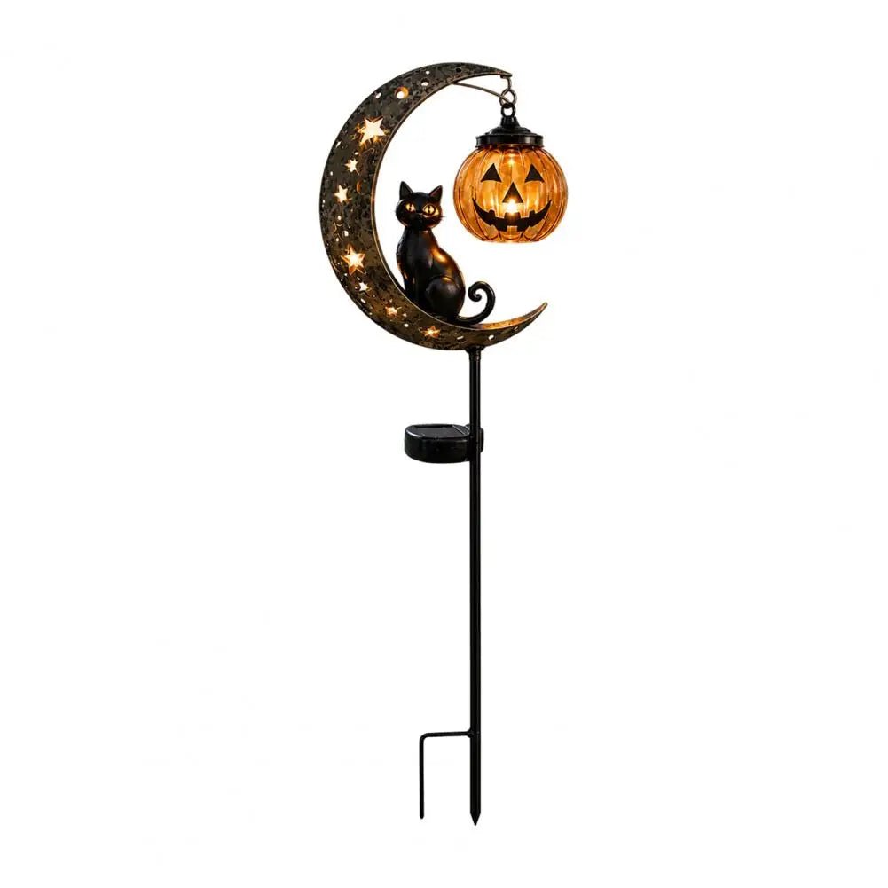 Solar Halloween Lights Halloween Stake Lights Jack-o-lantern Moon Cat Silhouette Waterproof