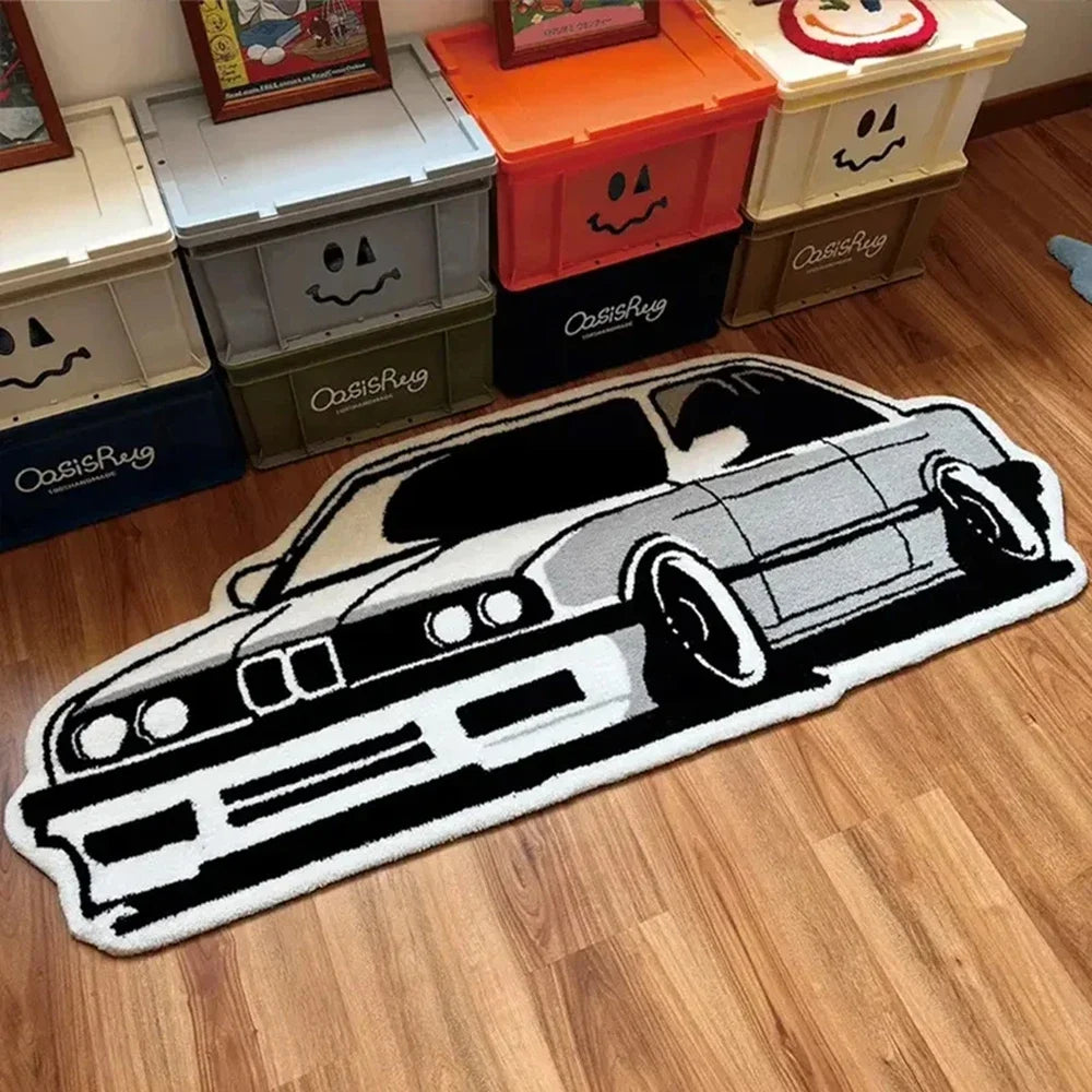 VIKAMA Car-Themed Boy'S Room Rug, Soft-Pile Car