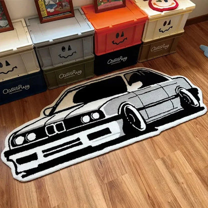 VIKAMA Car-Themed Boy'S Room Rug, Soft-Pile Car