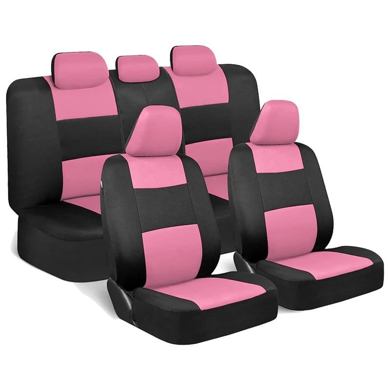 Universal Car Seat Covers Full Set Fit For Most Car SUV Truck Accessories Interior Rear Seat Can Split With 40/60 50/50 60/40