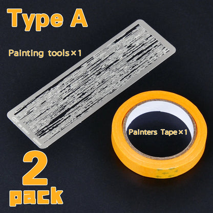 Scale model kit painting tools Reusable metal Hollow airbrush stencil Spray mask Natural wood grain finish Multi-scale
