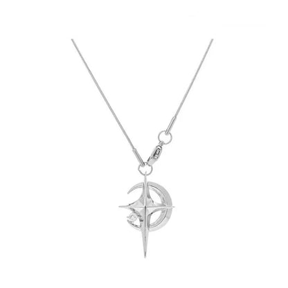 GUFTM Moon Star Pendant Galaxy Necklace For Women