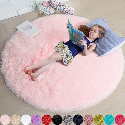 100/120/140/160 Round Rug Fluffy Soft Area Rugs for Kids