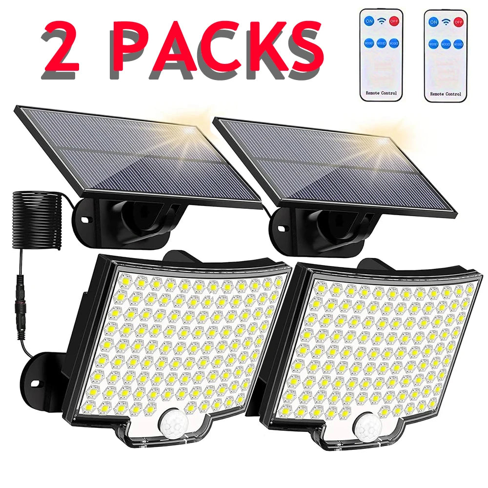 Solar Outdoor Lights Motion Sensor Remote Wall Flood Lamp Security Waterproof Patio Garden Garage Fence Pathway Lighting