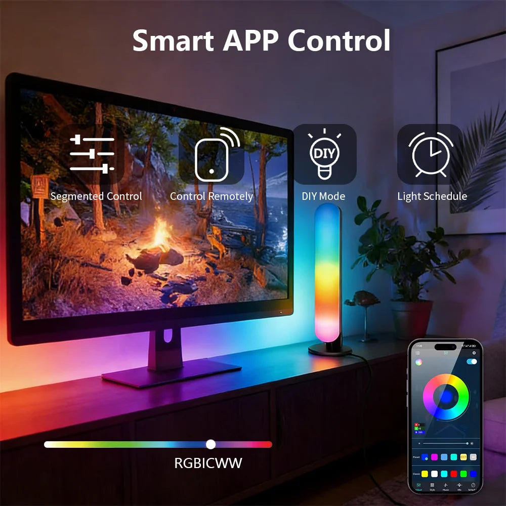 RGB Smart LED Light Bar TV Backlight Music Sync Ambient Light APP Remote Control